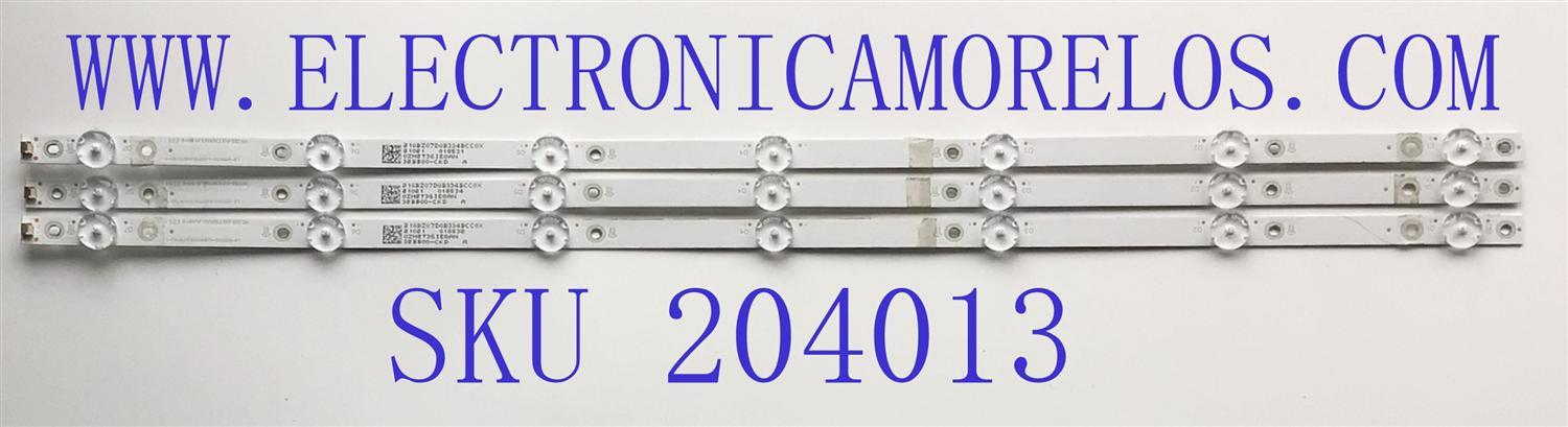 KIT DE LED'S PARA TV INSIGNIA (3 PIEZAS) / NUMERO DE PARTE LB-GM3030-GJBBY3153X7AT92-Y / 210BZ07D0B334BCC0X / 32BB00-CKD / 0ZM2T36IEQAN / 170327B9 / PANEL TPT315B5-1A072.L REV:S23B / DISPLAY ST3151A07-2 VER.2.4 / MODELO NS-32DF310NA19